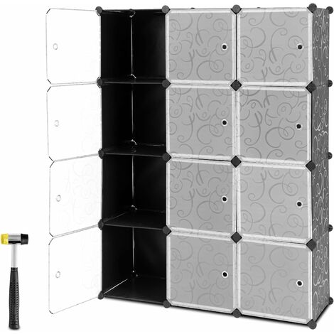 WOLTU Armario Modular de 6 Cubos Organizador Modular Estanteria de  Almacenamiento de Cubos Paneles de Plástico