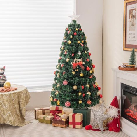 183 Cm Palmera Artificial Con 210 Luces LED 64 Puntas De Rama PVC Árbol Decorativo Preiluminado Para Navidad