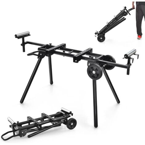 COSTWAY Soporte Universal para Sierras Ingletadoras, Soporte Plegable Portátil con Sistema de Pinza Conveniente, Diseño Extensible, Capacidad de 226 kg, para Sierras Ingletadoras de 25,4 a 30,5 cm