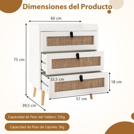 COSTWAY Mesitas de Noche, Mesillas de Noche Dormitorio con