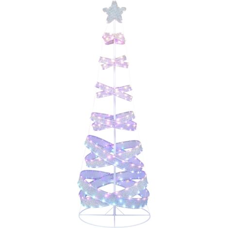 COSTWAY 210cm Árbol de Navidad en Espiral, Árbol de Navidad Preiluminado con 341 Luces LED, Árbol de Navidad Artificial Plegable con Cambio de Color, Navidad Decoración (1/5)