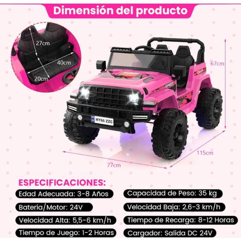 Coche Eléctrico Para Niños RAM 12V - Con Control Remoto 2.4 GHz, 2 Motores, Luces LED, Música, Para 1 A 4 Años (Modelo Policía)