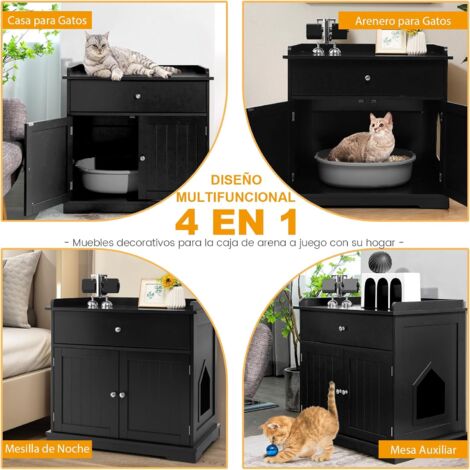 Arenero Gatos Autolimpiable, Bandeja de Arena para Gatos Autolimpieza,  Grandes Paletas Automáticas de Inodoro para Gatos con Desodorización, Caja  de Arena para Gatos para Varios Gatos : : Productos para mascotas