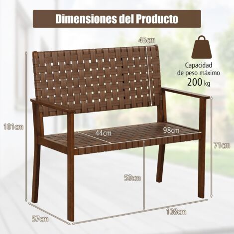 Cojín Para Banco De Jardín Interior/exterior - 90x40x5 Cm, Negro, Funda Extraíble Lavable, Base Antideslizante