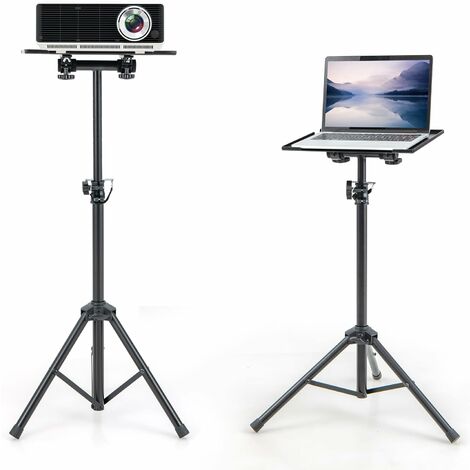 COSTWAY Soporte para Proyector, Soporte de Trípode para Proyector con Altura Ajustable y Bandeja Inclinable, Soporte Multifuncional para Equipamiento de DJ Oficina