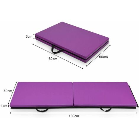 COSTWAY Estera de Yoga Cojín Alfombra de Gimnasia Fitness Ejercicio Plegable Portátil Azul Morado Morado