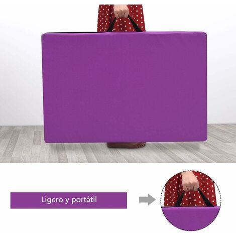 COSTWAY Estera de Yoga Cojín Alfombra de Gimnasia Fitness Ejercicio Plegable Portátil Azul Morado Morado
