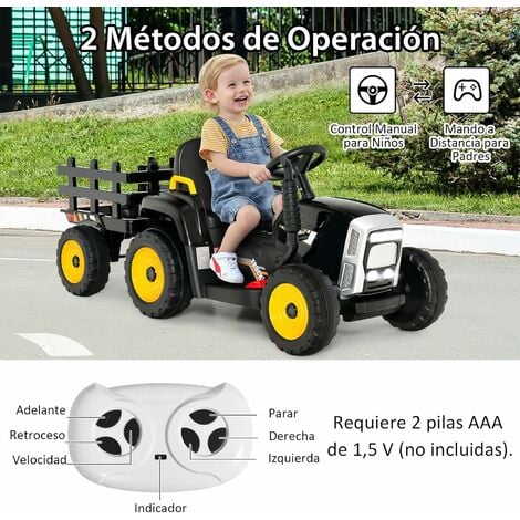 Tractor eléctrico para niños - rojo y negro