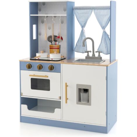 Cocina Juguete Madera con Microondas Campana Hornillos Fregadero Horno Fabricador Hielo 18 Accesorios Mandos Sonidos y Toallero Blanco Cocina Juguete Madera con Microondas Campana Hornillos Fregadero Horno Fabricador Hielo 18 Accesorios Mandos Sonidos y Toallero Blanco
