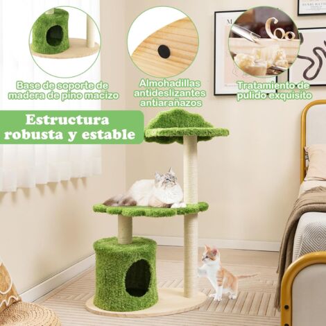 Pawhut Gato Árbol Para Gatos De Suelo A Techo, Árbol Para Gatos De Madera, Árbol Alto Para Gatos, Poste Rascador Para Gatos, Estantes Para Gatos, , Barra Para Gatos De Pared, Barra