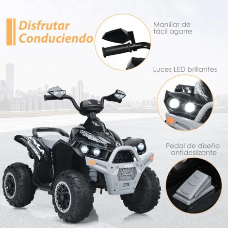 Quad Eléctrico Infantil Con Música MP3 Y Faros LED – Coche De Batería Con Marcha Adelante/Atrás, Caja De Almacenamiento Y Neumáticos Antideslizantes Para Niños De 2 A 7 Años