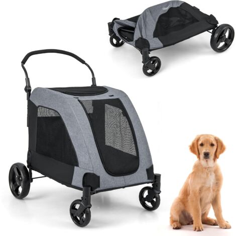 COSTWAY Cochecito para Mascotas Plegable, Coche de Perros Medianas y ...