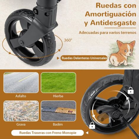 COSTWAY Cochecito para Mascotas Plegable, Coche de Perros Medianas y ...