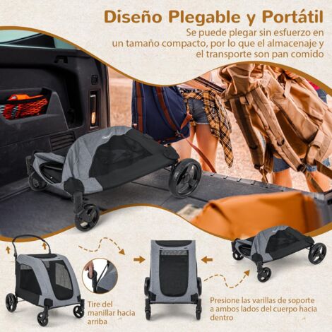 COSTWAY Cochecito para Mascotas Plegable, Coche de Perros Medianas y ...