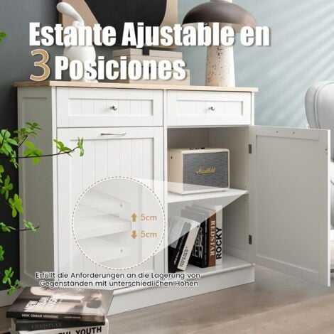 COSTWAY Carrito de Cocina, Armario de Basculante con Soporte para