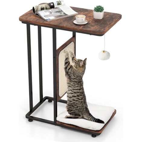 COSTWAY en Árbol para Gatos Y Mesa Auxiliar, en Forma de C con