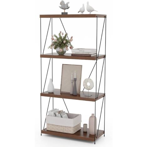 COSTWAY Estantería Industrial de 4 Capas, Librería Estable con Estructura Metálica, Estante de Almacenamianto de Estilo Industrial para Dormitorio, Salón, Oficina (61 x 29,5X 105 cm) (1/5)