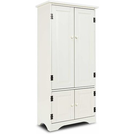 Armario Alto Gabinete Lateral de Madera Aparador Multiusos para Sala de Estar Baño Cocina 59x32x123cm