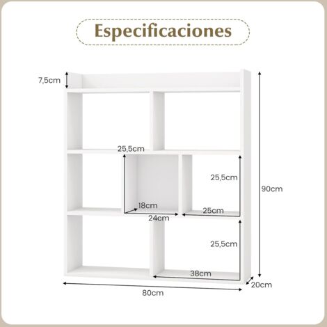 Librería Estantería Para Libros Para Niños Unidad De Almacenamiento Revistero Para Juguetes 5 Compartimentos Abiertos Con Cajones Y Cestas Blanco 84120154