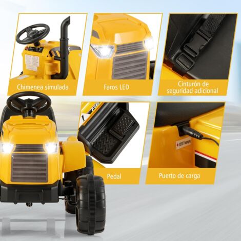 COSTWAY Tractor Eléctrico para Niños 12V, Coche Eléctrico para Niños con Remolque Desmontable, Mando a Distancia, Faros LED y Música, Tractor Juguete COSTWAY Tractor Eléctrico para Niños 12V, Coche Eléctrico para Niños con Remolque Desmontable, Mando a Distancia, Faros LED y Música, Tractor Juguete