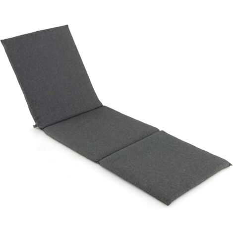 COSTWAY Cojin Tumbona 182X59X4,5Cm, Colchoneta Tumbona Exterior Impermeable con Correas de Fijación, Cierre de Gancho y Bucle, Colchón Tumbona Exterior Piscina Playa Terraza Balcón (Gris)