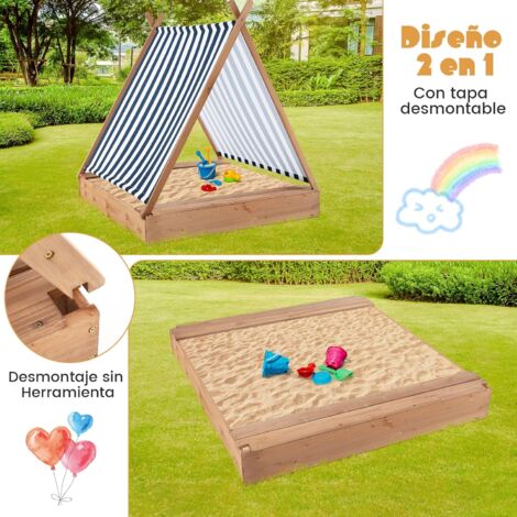 COSTWAY Arenero Infantil con Tapa, Arenero Niños Exterior de