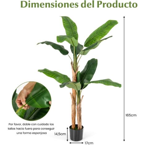 COSTWAY Pl tano Artificial Platanera Artificial Con 10 Hojas Grandes Y costway-pl-tano-artificial-platanera-artificial-con-10-hojas-grandes-y