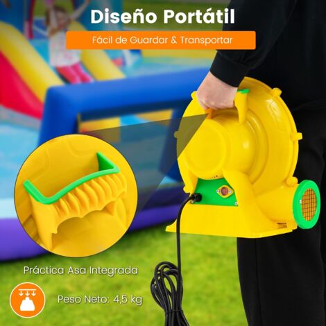Soplador Eléctrico 680W Para Castillos Hinchables – Bomba De Aire 2340pa Con 4 Estacas – Bajo Ruido (220-240V)