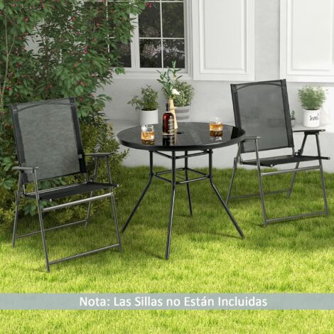 Mesa De Jardín Redonda COSTWAY - Aluminio Fundido, 60.5x73 Cm, Carga 50 Kg, Textura Tallada, Color Bronce