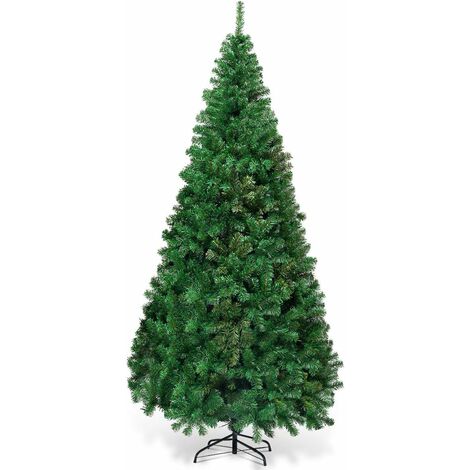 COSTWAY Árbol de Navidad Artificial 2,1M con Base Metálica Material PVC Hogar Abeto Verde (1/5)