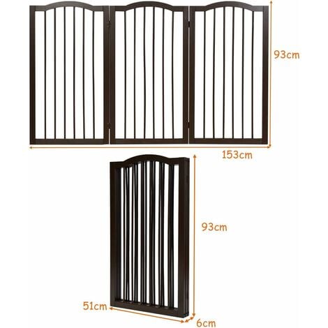 Costway Barrera Plegable de 3 Paneles para Perros Recinto de Seguridad  Extensible para Puertas Escaleras Pasillos