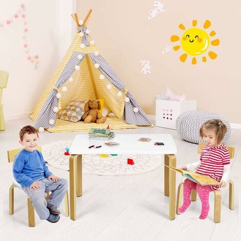 Mesa redonda y dos taburetes para niños Tobias
