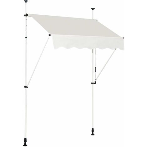 COSTWAY Toldo Protección Solar Toldo de Balcón Regulable en Altura 200-300 centímetros Toldo con Manivela para Jardín (Beige, 150cm) (1/5)
