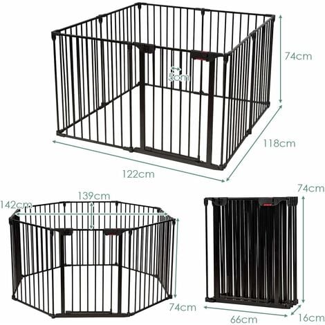 COSTWAY Barrera de Puerta de Seguridad para Perros Mascotas Puerta Escalera  Protección Plegable de Madera (206