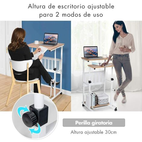 Mesa de bandeja, mesa auxiliar ajustable para sofá/cama, escritorio  portátil con ruedas, mesa para colocar sobre la cama, carrito para laptop  con