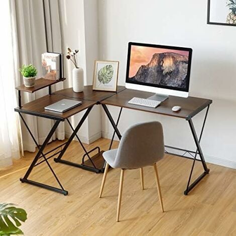vasagle oficina muebles casa plana ajuste de madera industrial metal  piernas pc escritorio la computadora con cajón