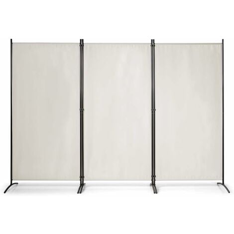 Biombo divisor de 4 paneles de tela blanco 200x200 cm - referencia  Mqm-350182
