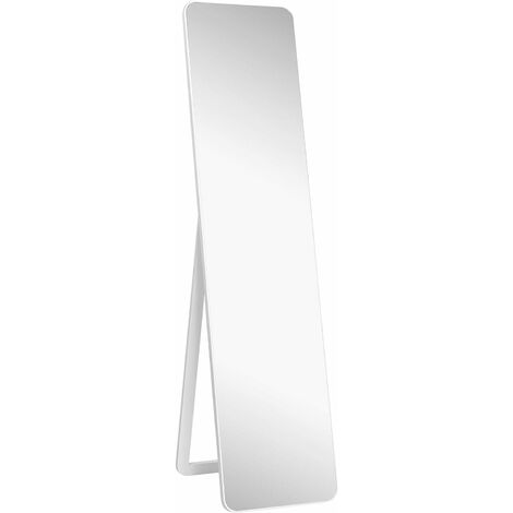 Espejo de pie blanco decapé de madera MDF de 37x157cm