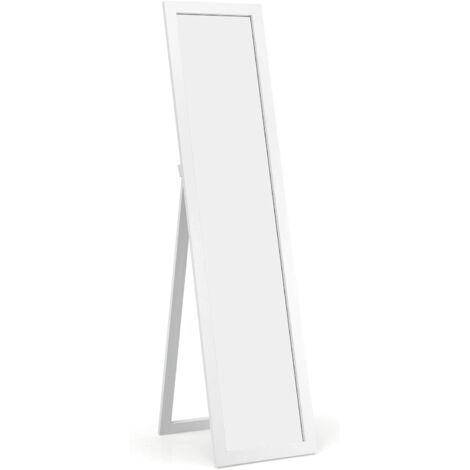 COSTWAY Espejo de Cuerpo Entero Espejo de Pie Espejo de Pared 155 x 37cm con para Dormitorio Salón Entrada Blanco (1/4)