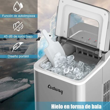 COSTWAY Máquina de Cubitos de Hielo con Cuchara/ 12 kg de Hielo en