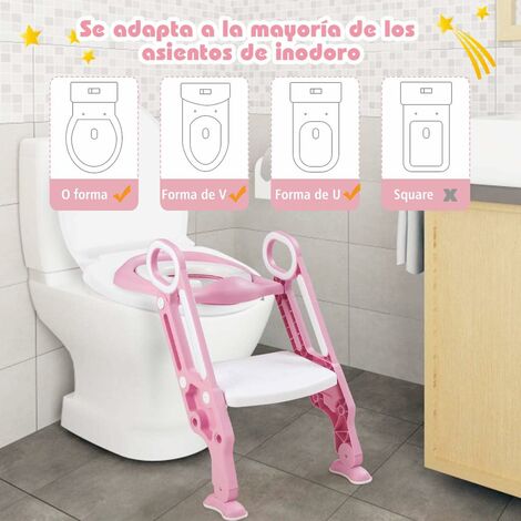 ZONEKIZ adaptador wc para niños con escalera asiento de inodoro