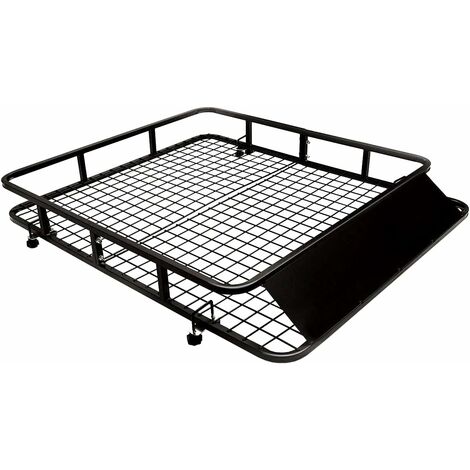 COSTWAY Portaequipajes de Coche Vehículo de Hierro Portaequipajes Techo Universal Carga hasta 75kg/122x102x15cm Negro