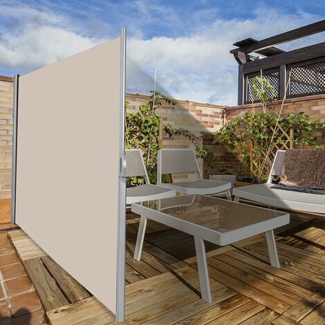 Toldo lateral retráctil, pantalla de patio, impermeable, divisor de  habitación retráctil para privacidad, jardín, exterior, patio y terraza,  patio