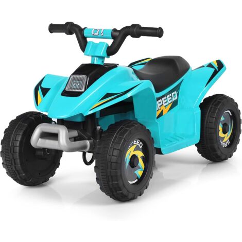 COSTWAY Coche Infantil Eléctrico Mini Cuatriciclo ATV para Niños Batería 6V Velocidad Máxima 4,6 km/h, Vehículo Motorizado (Azul)