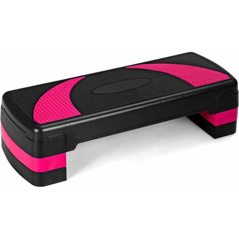COSTWAY Step de Fitness Ajustable en 3 Altura (10cm/15cm/20cm) Stepper para Deporte y Gimnasia Tabla Plataforma Step de Aeróbic para Hogar Oficina