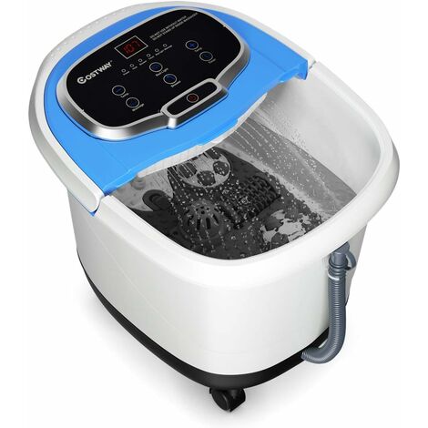 COSTWAY Bañera para Pies Masajeador de Baños para Pies Eléctrico Temporizador de 10-60 Minutos / 35-48 ℃ / 500W con Rodillo de Masaje Azul