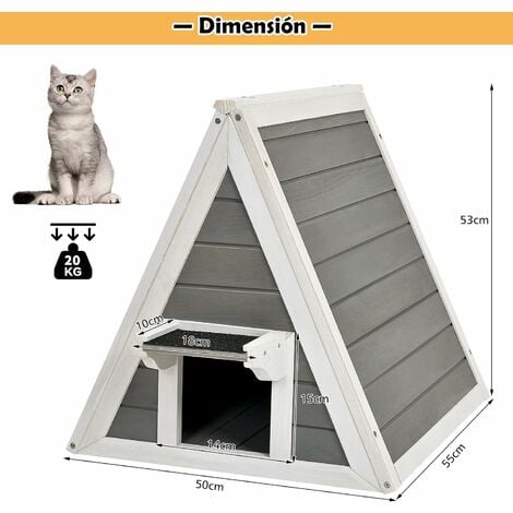 Petsfit Casa para gatos para interiores y exteriores, resistente a la  intemperie, refugio para gatos con puerta de escape