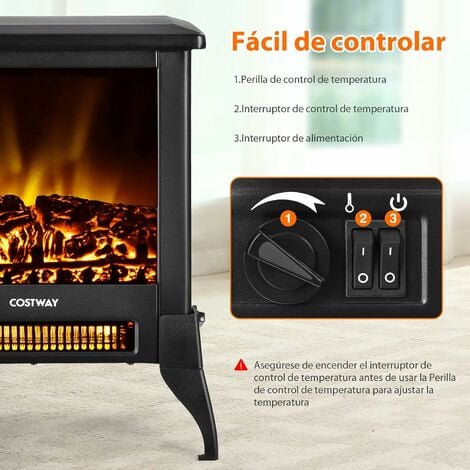 Calefactor Bajo Consumo, Radiador Eléctrico de Chimenea Portátil