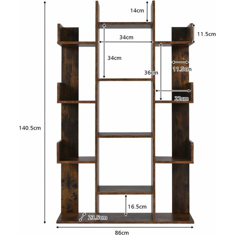  Tribesigns Estantería de 6 niveles, estantería industrial con  estante abierto, estante de almacenamiento de 6 estantes con marco en forma  de X, estante rústico para sala de estar, dormitorio, hogar, 