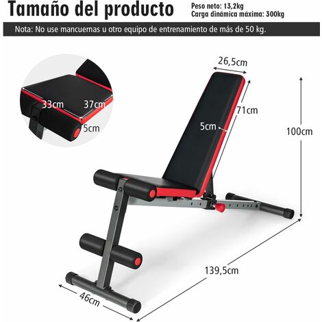 Banco de Musculación Keboo Fitness Serie 700 Ajustable con 3